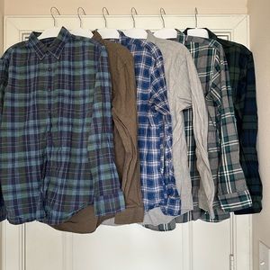 6 Men’s Banana Republic J. Crew Flannels